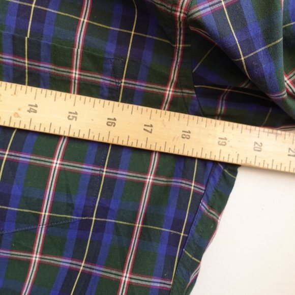J Crew Shirt Small Cotton Slim Fit Button Down Green Plaid Tartan Cabincore‎ - Picture 3 of 9